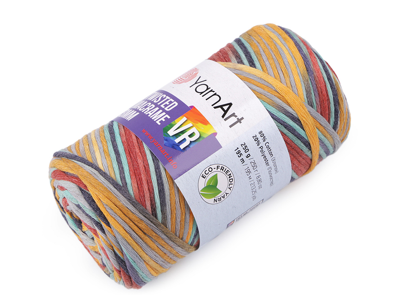 Fire de tricotat twisted macrame 250 g - Multicolor (1 Bucată)