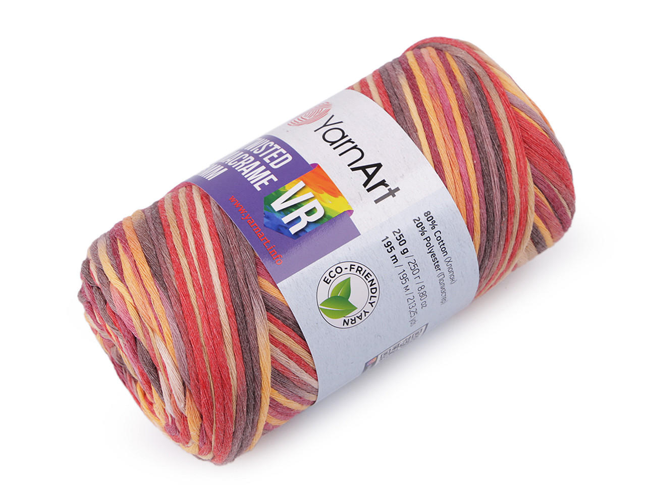 Fire de tricotat twisted macrame 250 g - Multicolor (1 Bucată)