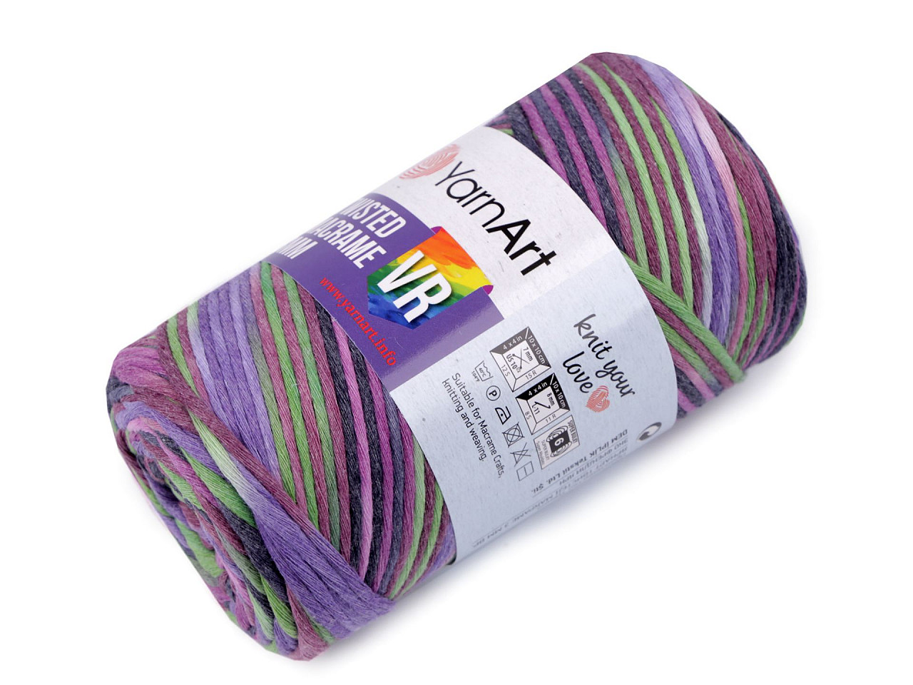 Fire de tricotat twisted macrame 250 g - Multicolor (1 Bucată)