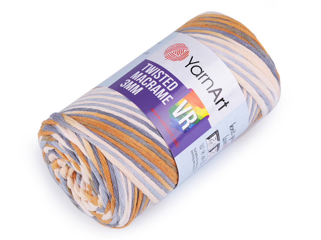 Fire de tricotat twisted macrame 250 g - Multicolor (1 Bucată)