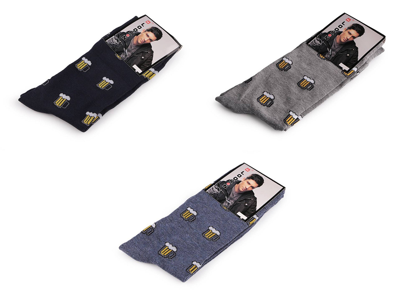 Șosete bărbați din bumbac - Albastru denim (1 Pereche)