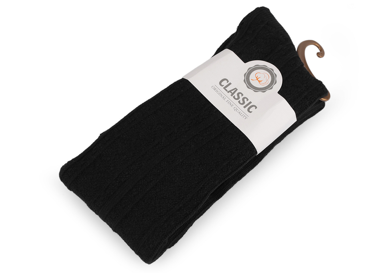 Ciorapi înalți de damă din bumbac cu model - Gri neutral (1 Pereche)