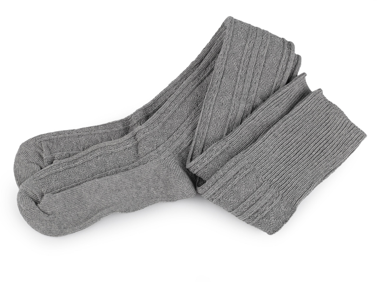 Ciorapi înalți de damă din bumbac cu model - Gri neutral (1 Pereche)