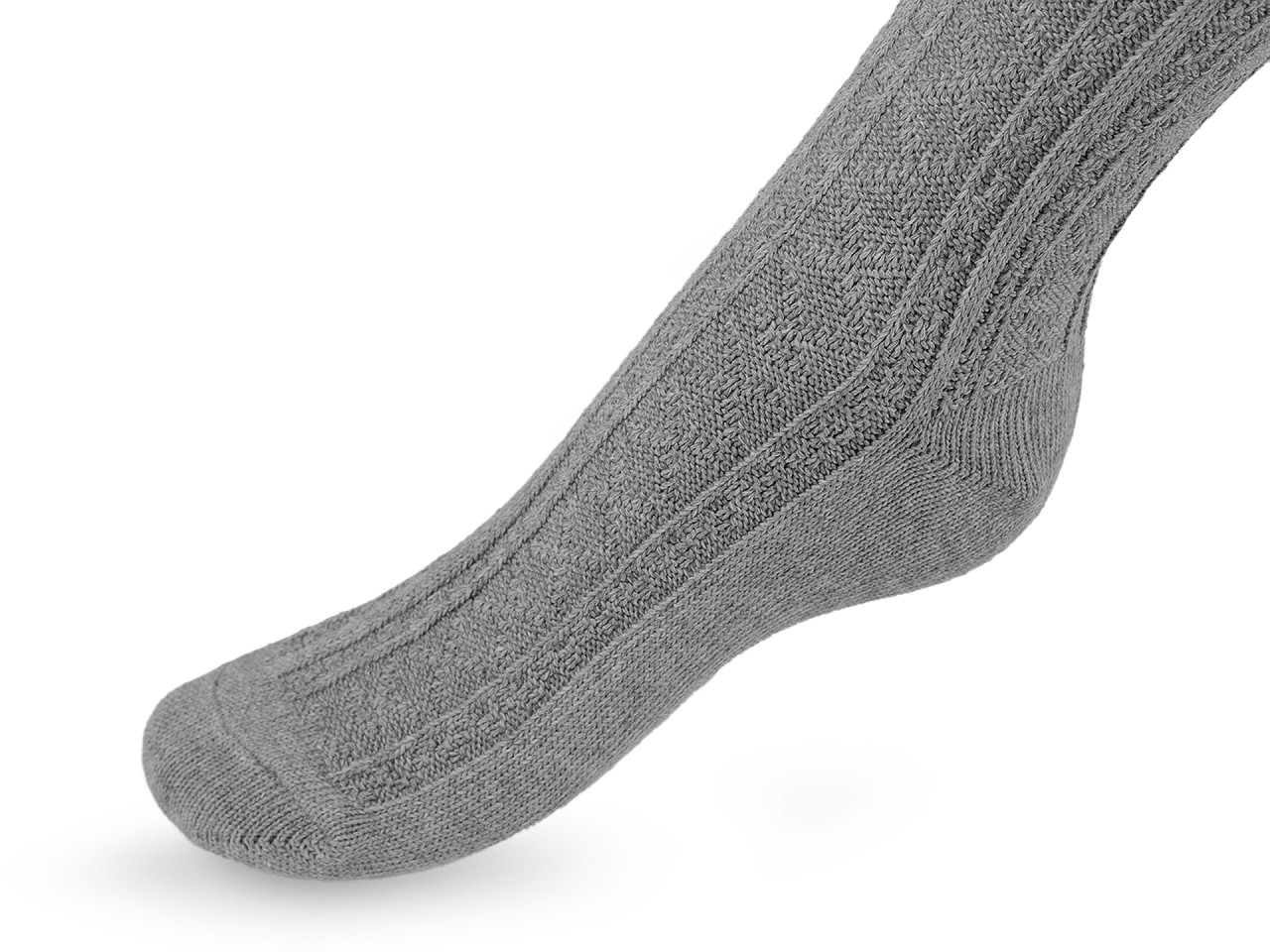 Ciorapi înalți de damă din bumbac cu model - Gri neutral (1 Pereche)