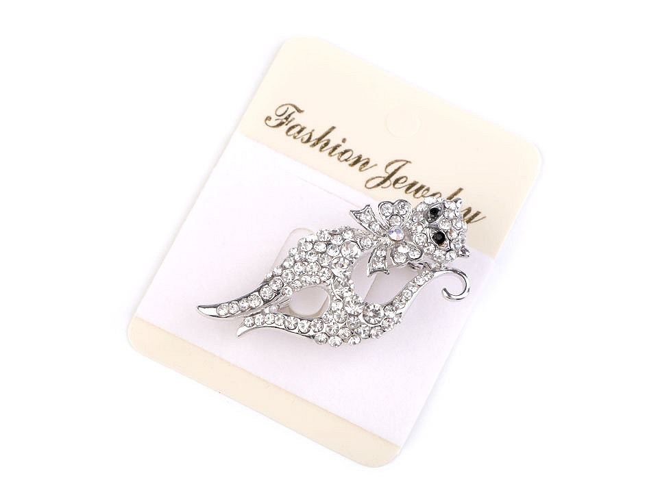 Broșe cu strasuri - pisică, cal - Cristal (1 Bucată)