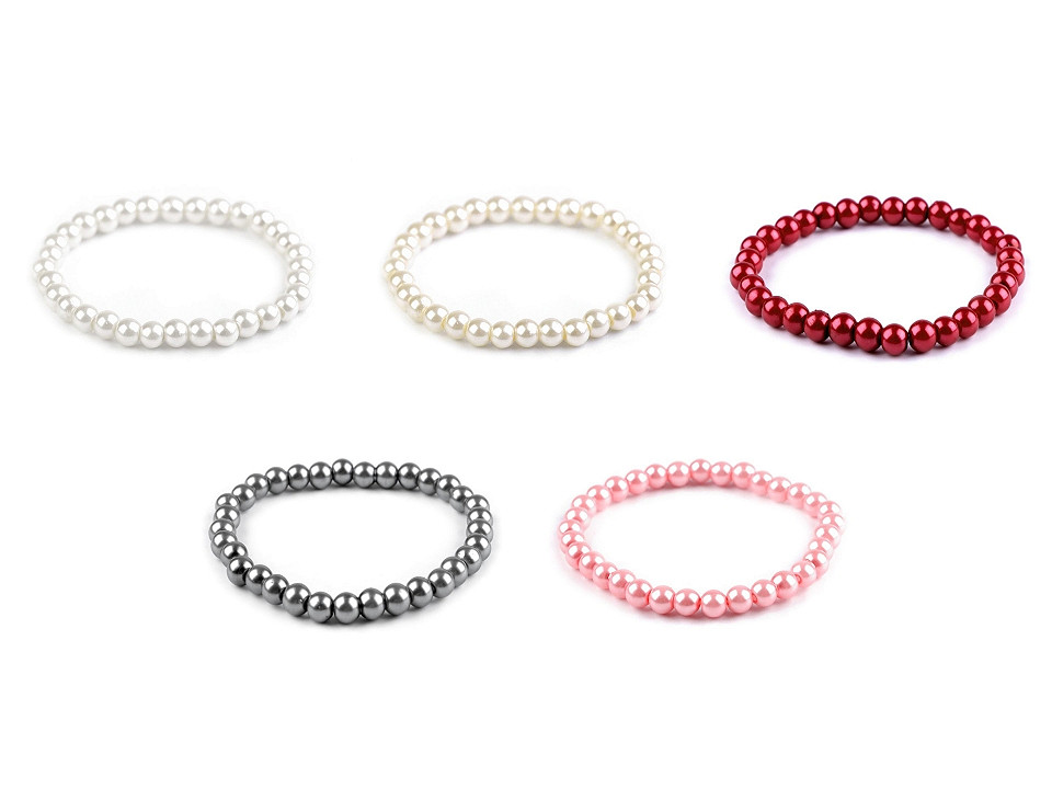 Brăţară din perle de sticlă - Roșu (1 Bucată)