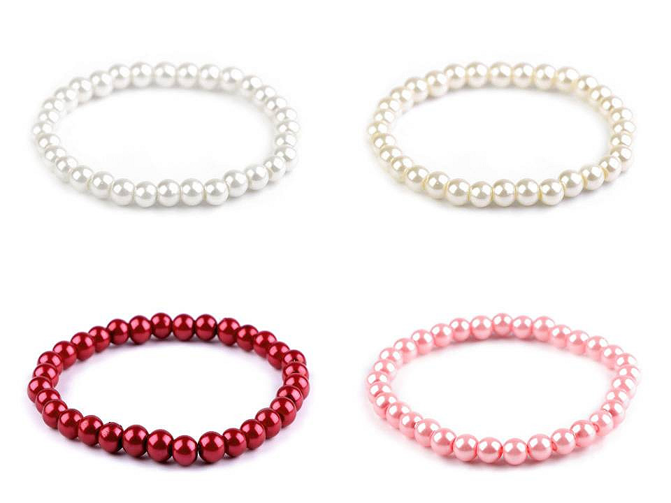 Brăţară din perle de sticlă - Roșu (1 Bucată)