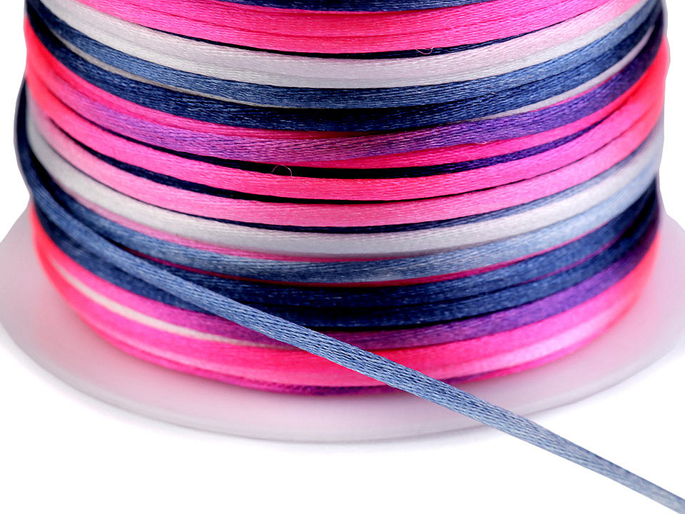 Șnur satinat curcubeu, ø1 mm - Galben (1 Bucată)