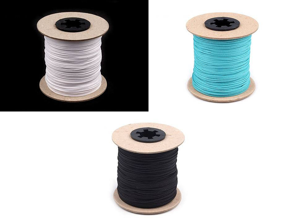 Șnur poliester pes, ø1,5 mm - Negru (100 Metri)