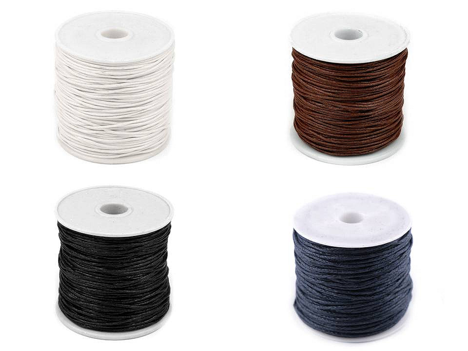 Șnur din bumbac cerat, ø0,8 mm - Negru (1 Bucată) Șnur din bumbac cerat, ø0,8 mm - Negru (1 Bucată)