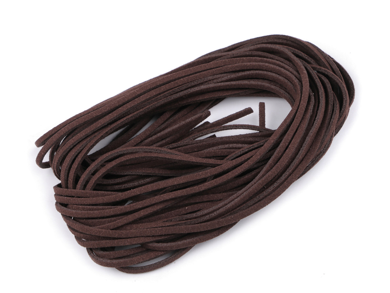 Șnur imitație piele întoarsă, 3 mm - Maro închis (100 Bucăți)