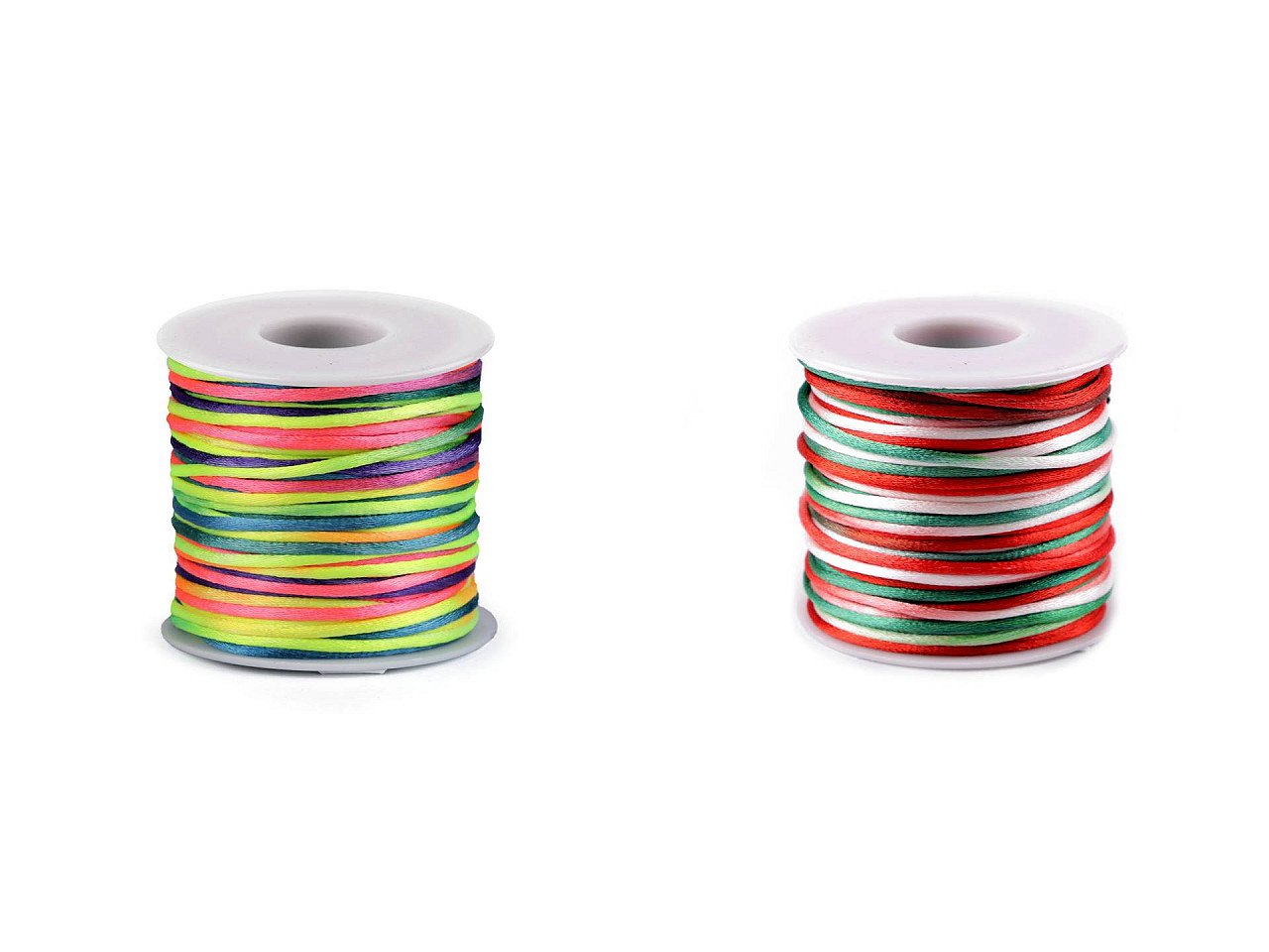 Șnur satinat curcubeu, ø2 mm - Multicolor (1 Bucată)