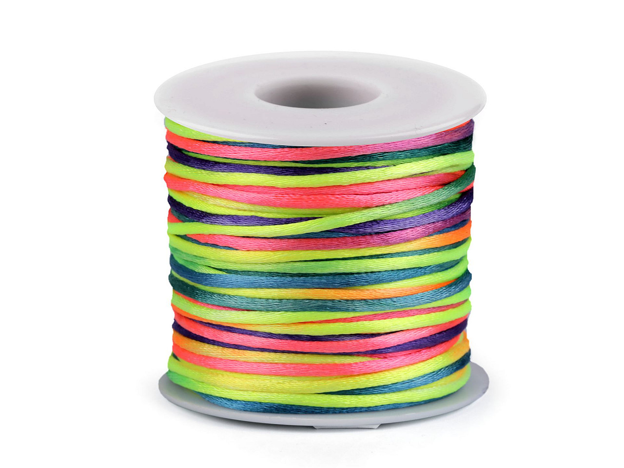 Șnur satinat curcubeu, ø2 mm - Multicolor (1 Bucată)