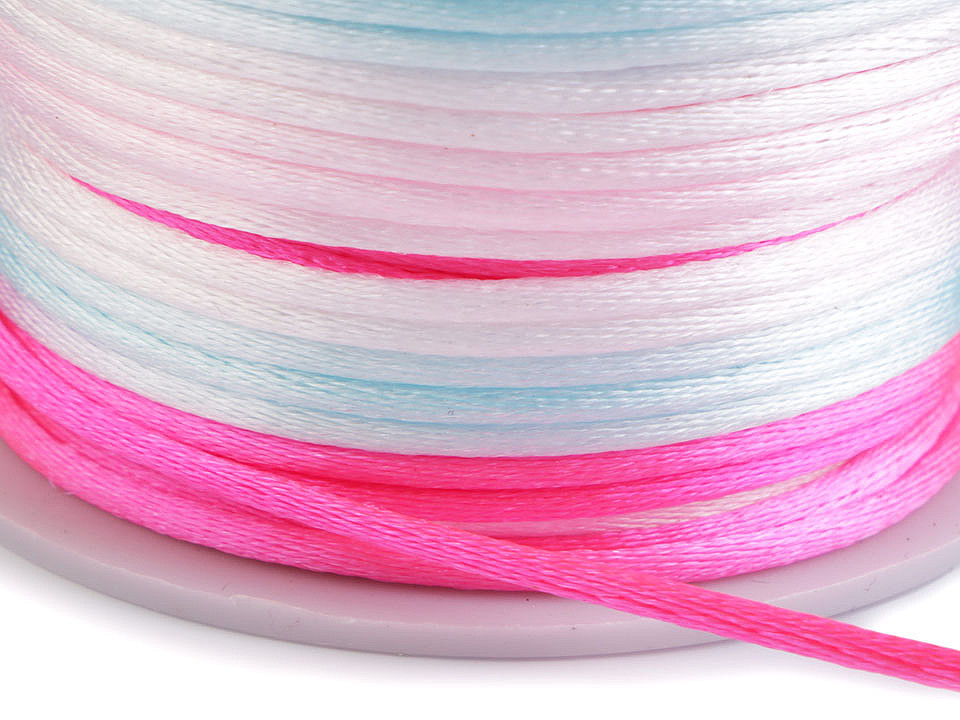 Șnur satinat curcubeu, ø2 mm - Multicolor (1 Bucată)