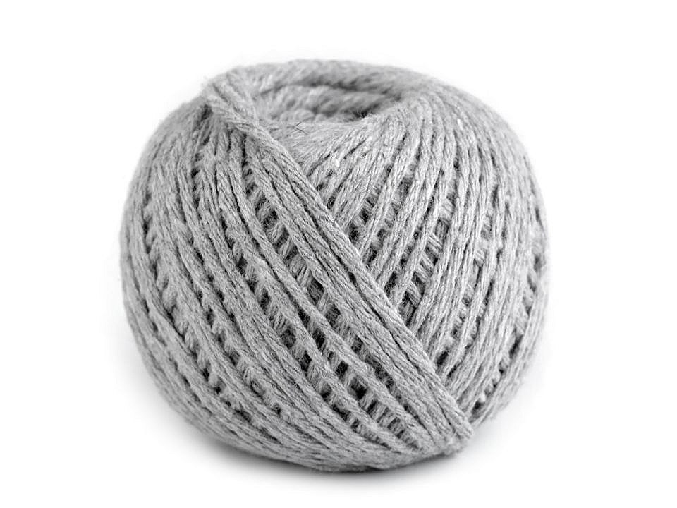 Snur bumbac macrame, ø2 mm - Alb (12 Bucăți)