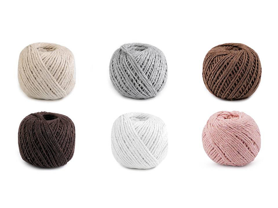 Snur bumbac macrame, ø2 mm - Alb (12 Bucăți)