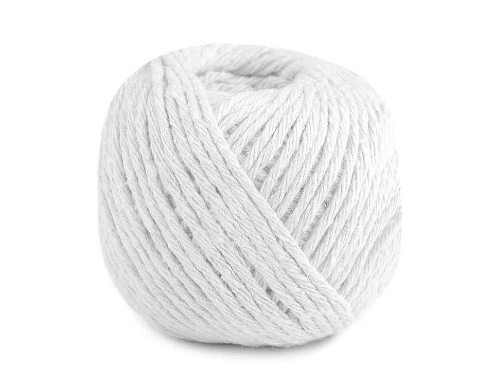 Snur bumbac macrame, ø2 mm - Alb (12 Bucăți)