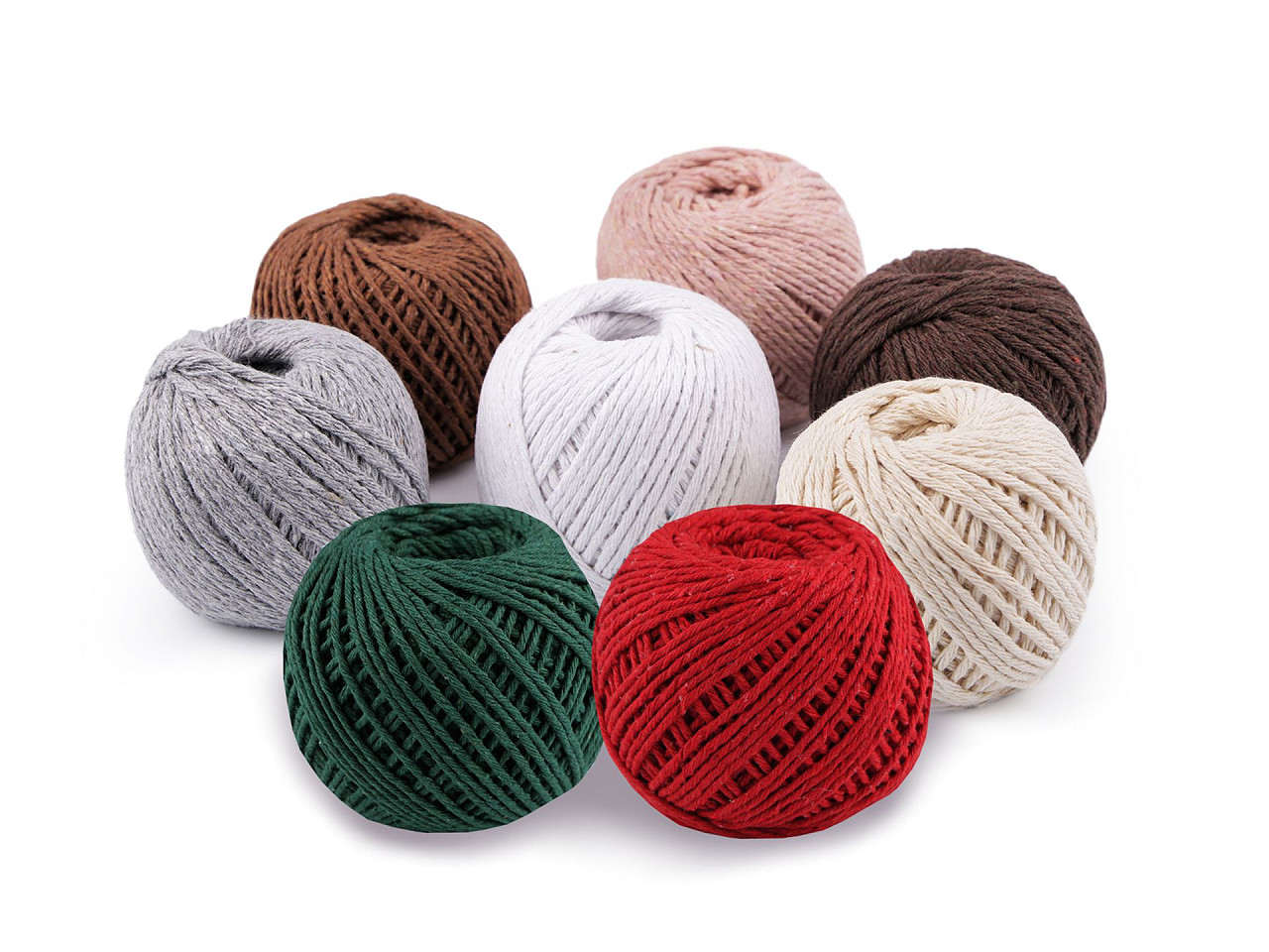 Snur bumbac macrame, ø2 mm - Alb (12 Bucăți)