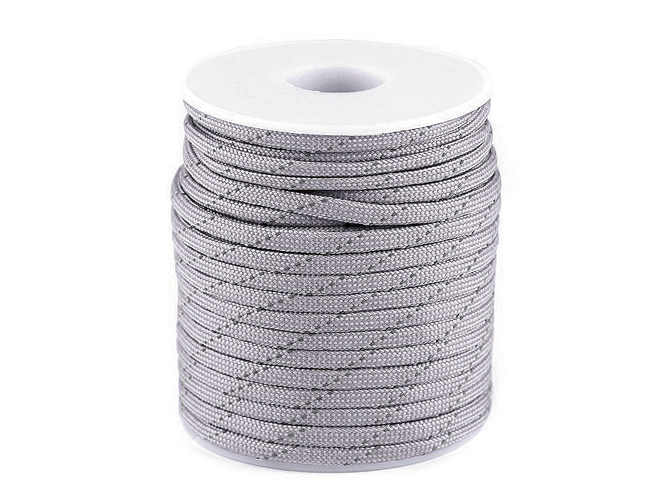 Cordelină paracord cu fir reflectorizant, ø4 mm - Bej (25 Metri)