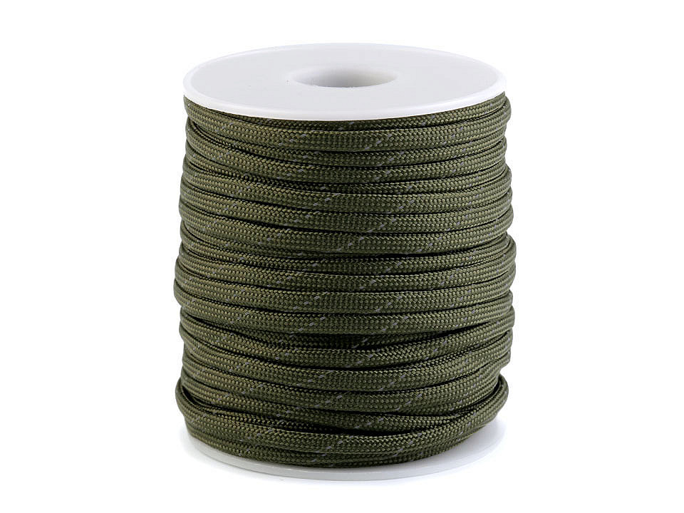 Cordelină paracord cu fir reflectorizant, ø4 mm - Bej (25 Metri)