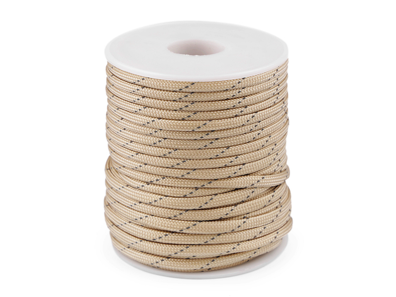 Cordelină paracord cu fir reflectorizant, ø4 mm - Bej (25 Metri)