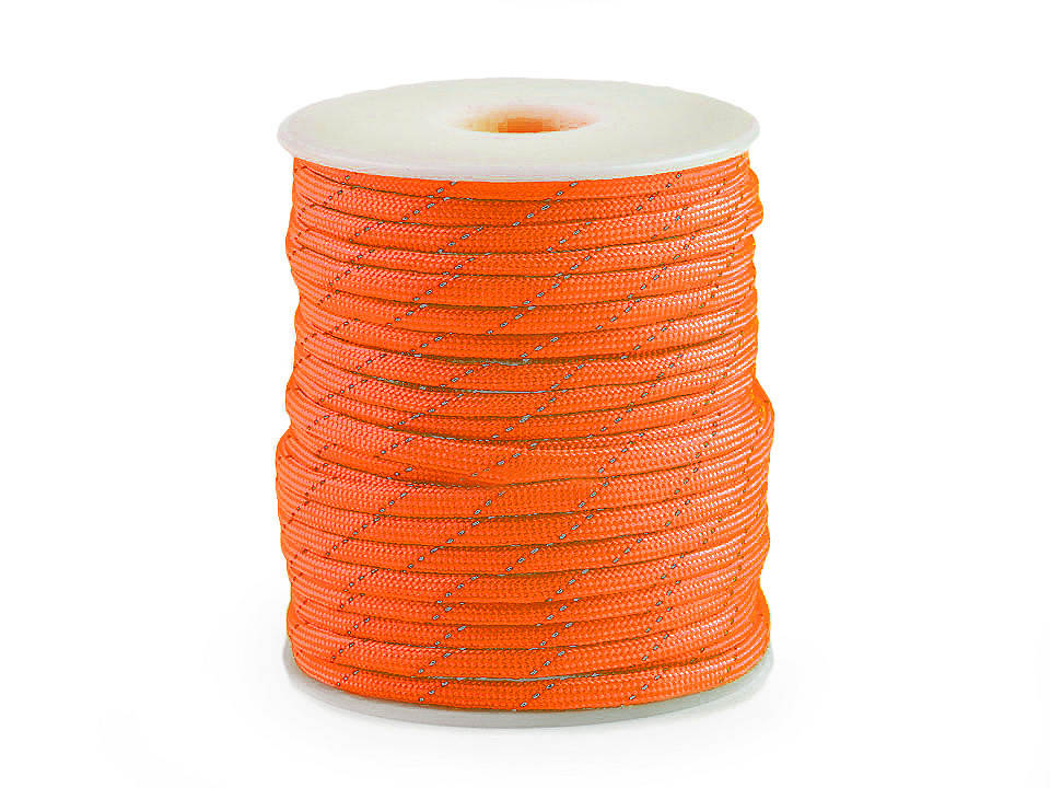 Cordelină paracord cu fir reflectorizant, ø4 mm - Bej (25 Metri)