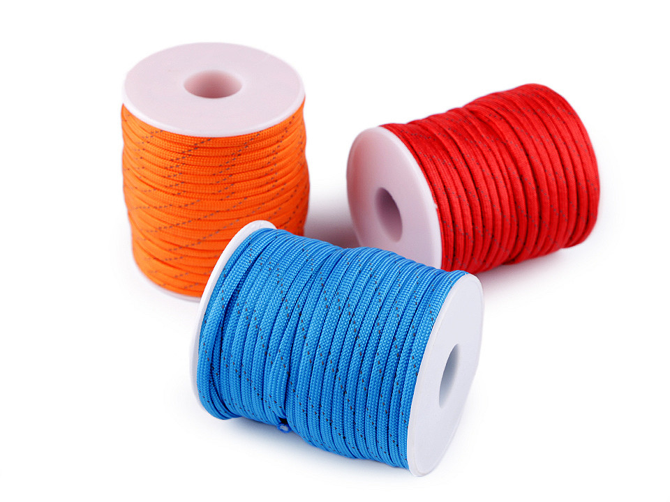 Cordelină paracord cu fir reflectorizant, ø4 mm - Bej (25 Metri)