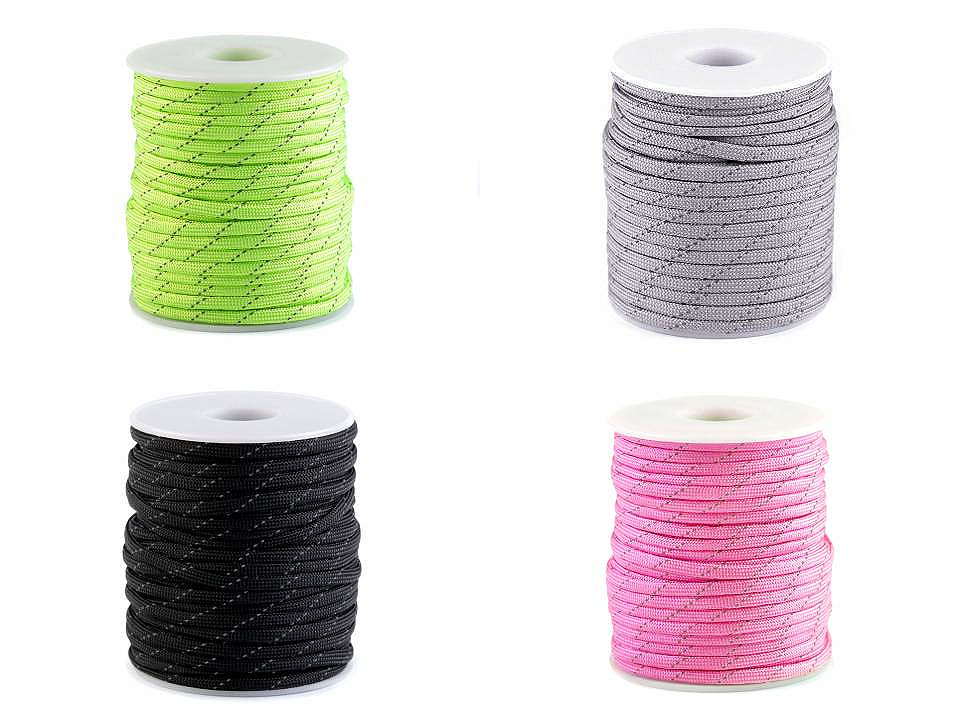 Cordelină paracord cu fir reflectorizant, ø4 mm - Bej (25 Metri)