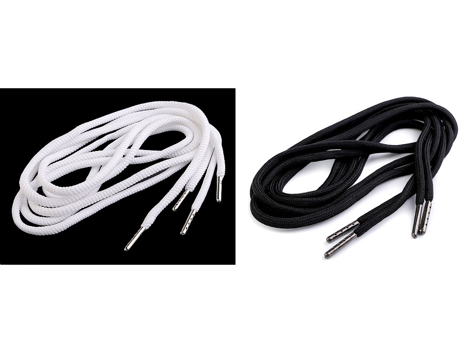 Șiret glugă / șnur hanorac, lungime 130 cm - Negru (10 Bucăți)