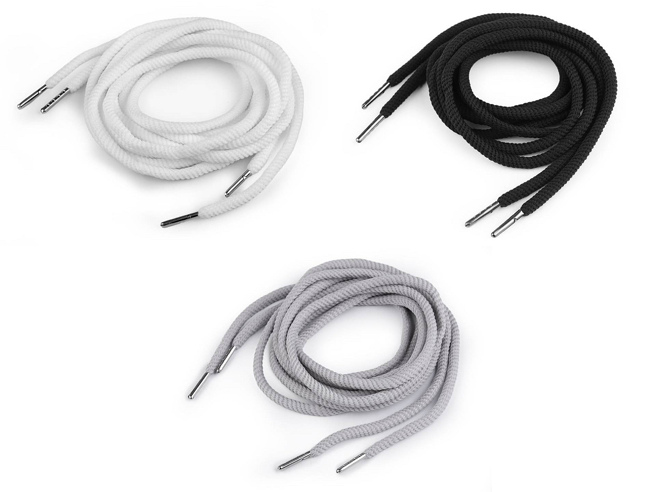 Șiret glugă / șnur hanorac, lungime 130 cm - Negru (10 Bucăți)