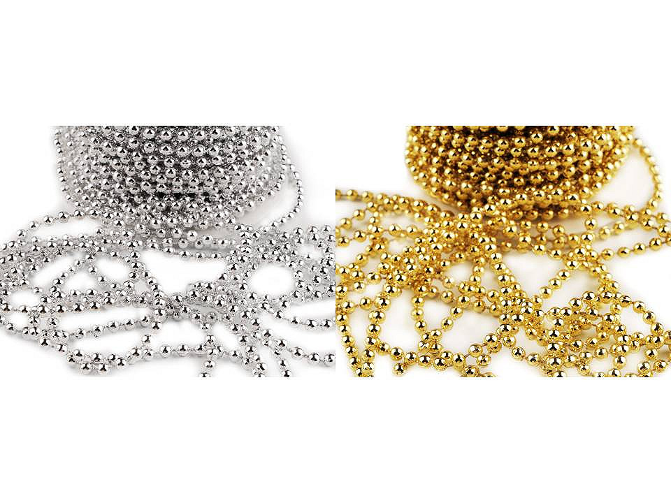 Perle șirag, ø4 mm - Auriu (24 Metri)