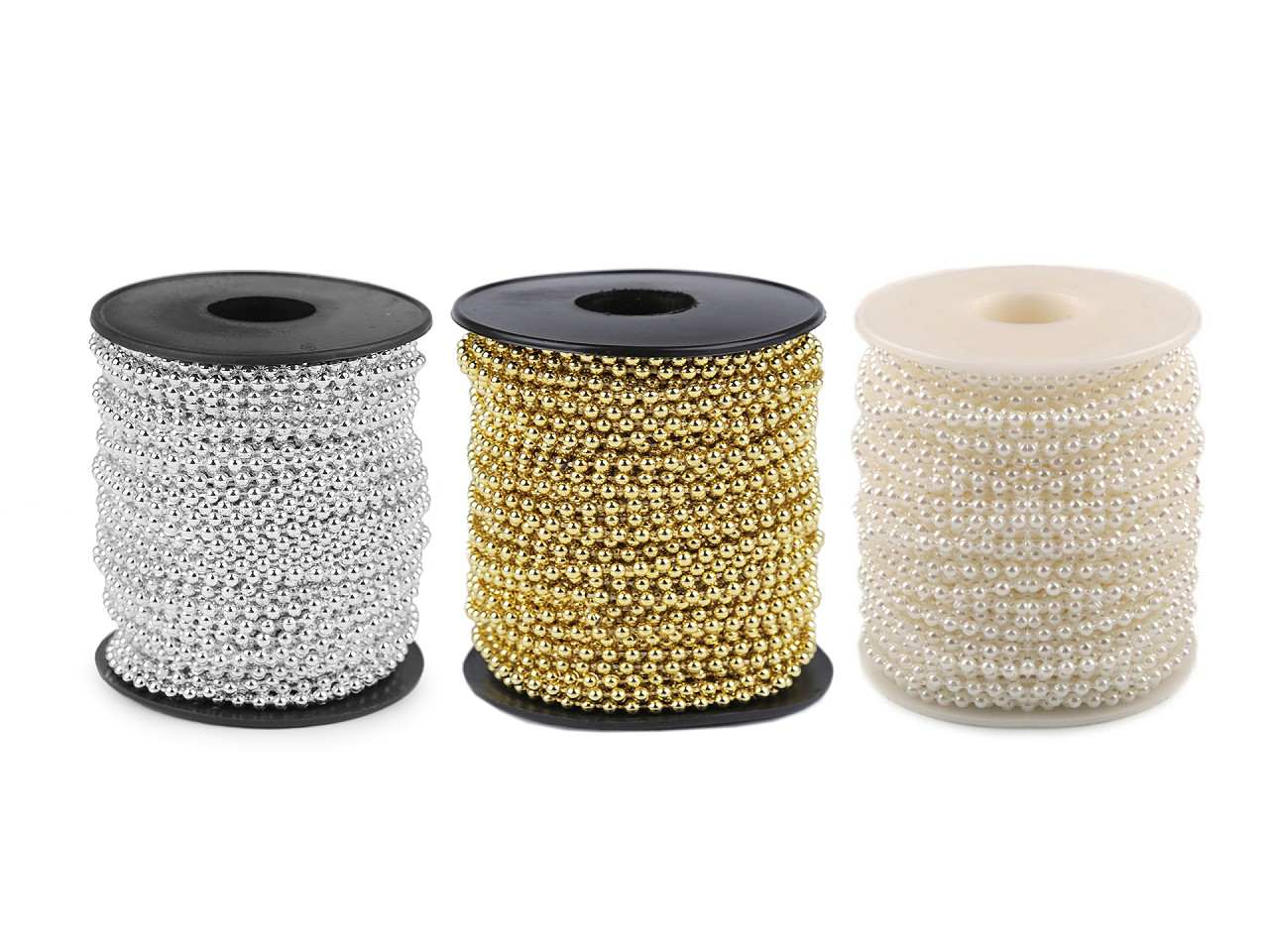 Perle șirag, ø3 mm - Argintiu (25 Metri)