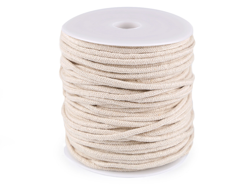 Șnur pentru macrame / croșetat, ø4 mm - Ecru deschis (50 Metri)