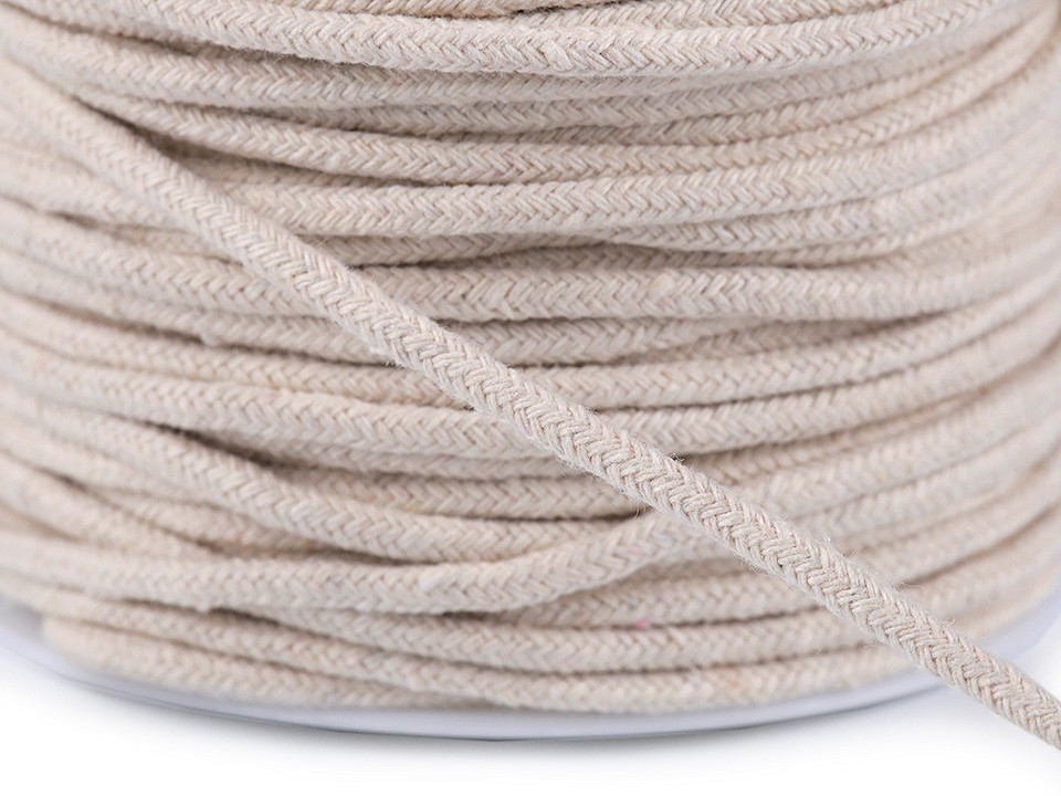 Șnur pentru macrame / croșetat, ø4 mm - Ecru deschis (50 Metri)