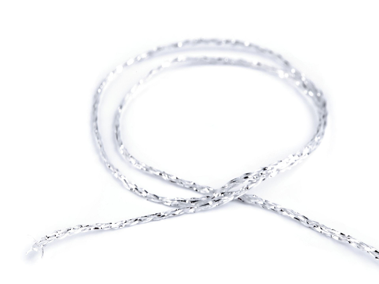 Șnur / sfoară lurex ø1 mm - Argintiu (5 Bucăți)