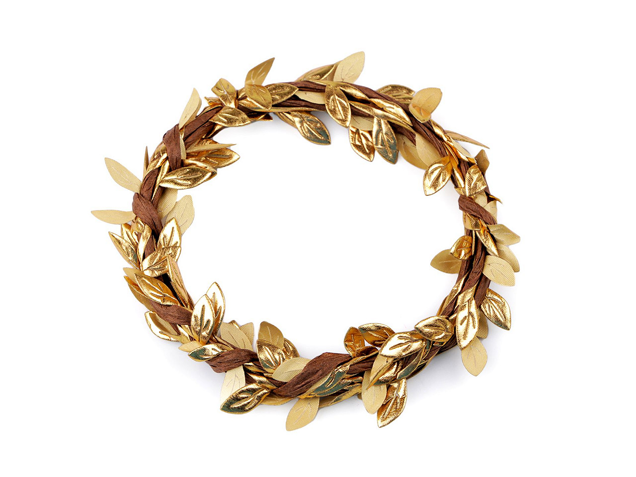 Decorațiune sârmă maleabilă cu frunze de 2 m - Auriu (1 Buchet)