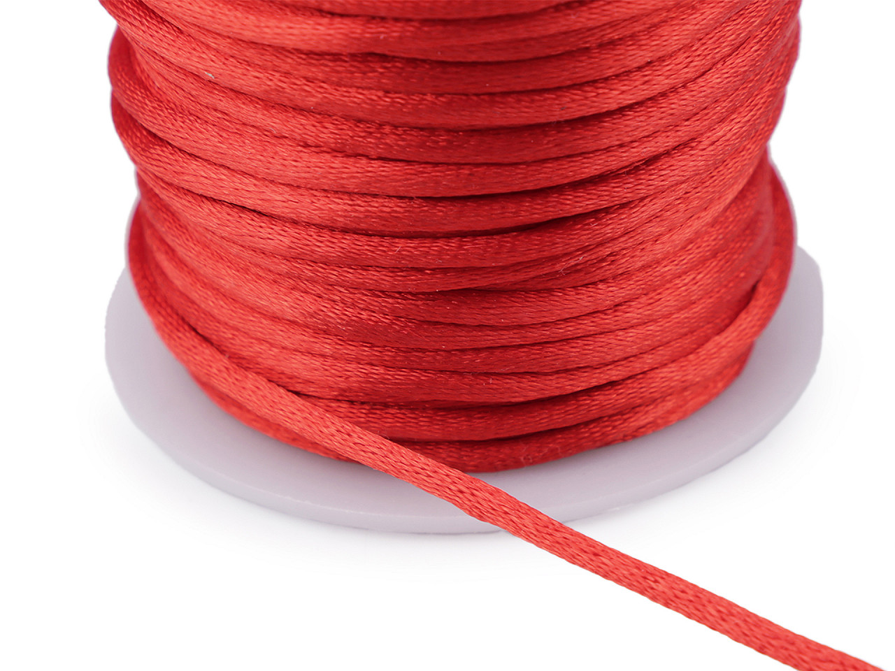 Snur satinat ø3 mm - Roșu (45 Metri)