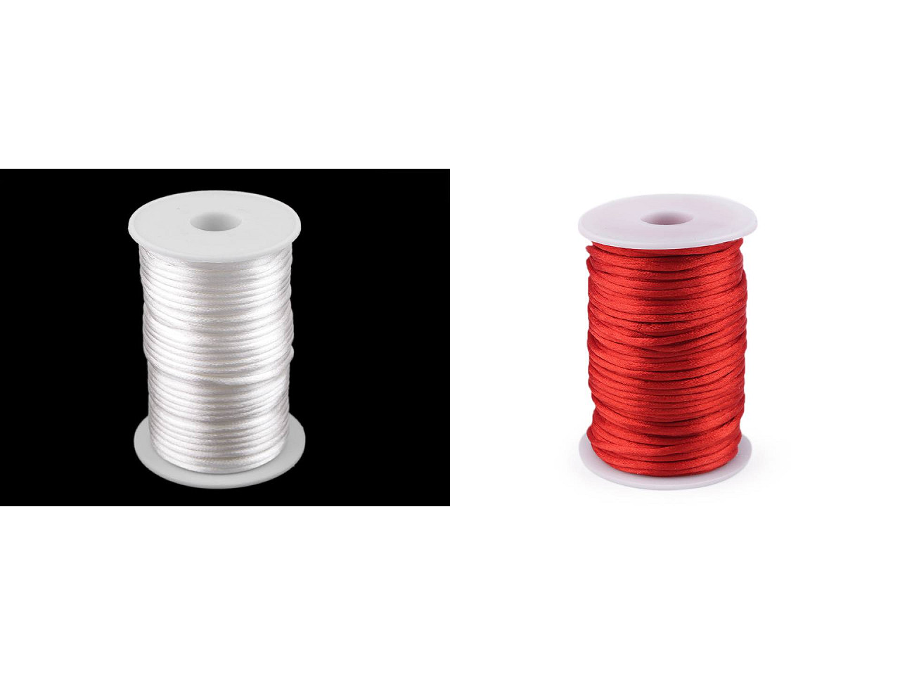 Snur satinat ø3 mm - Roșu (45 Metri)