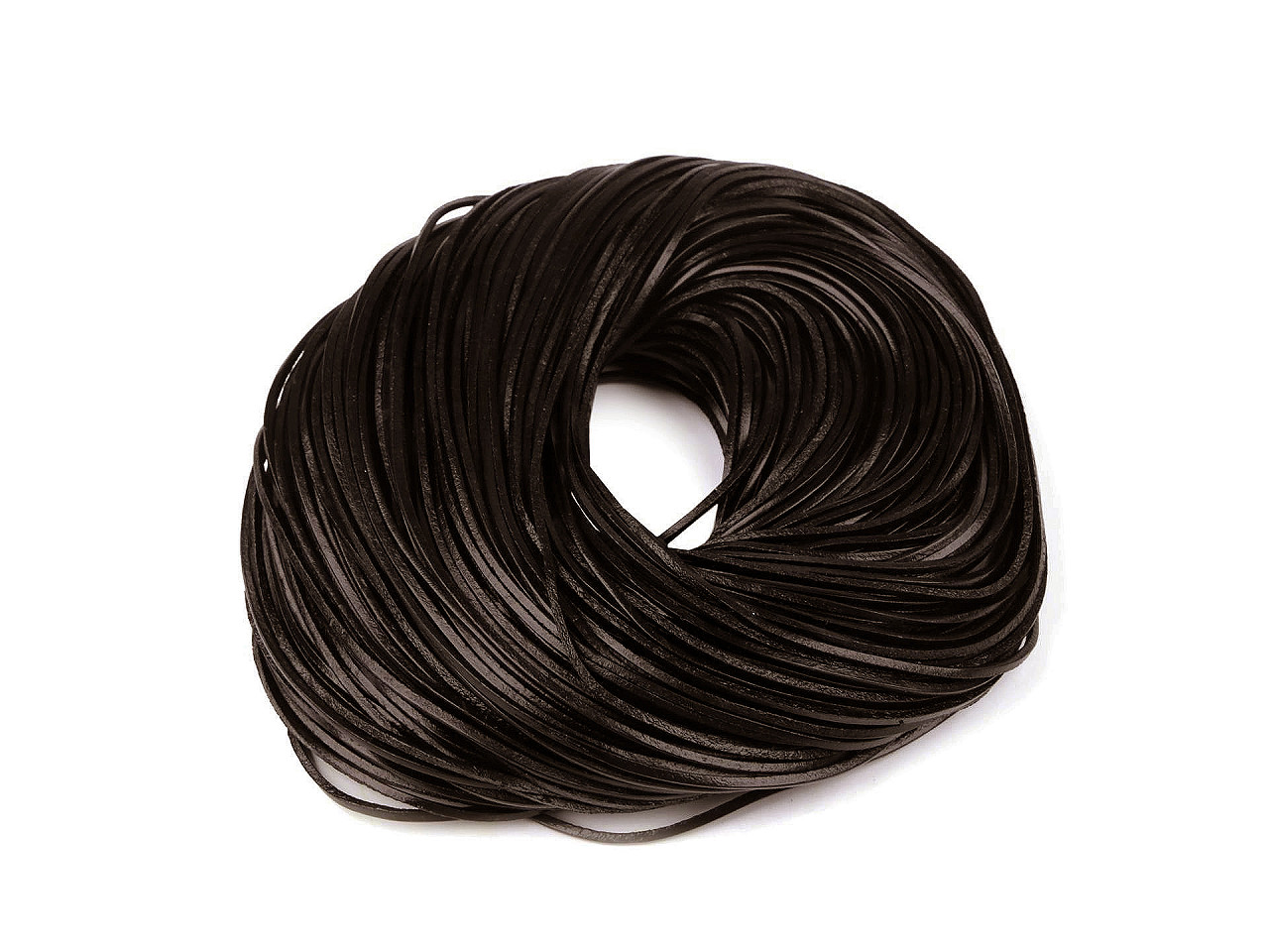 Snur din piele lățime 2 mm - Maro închis (1 Metru)