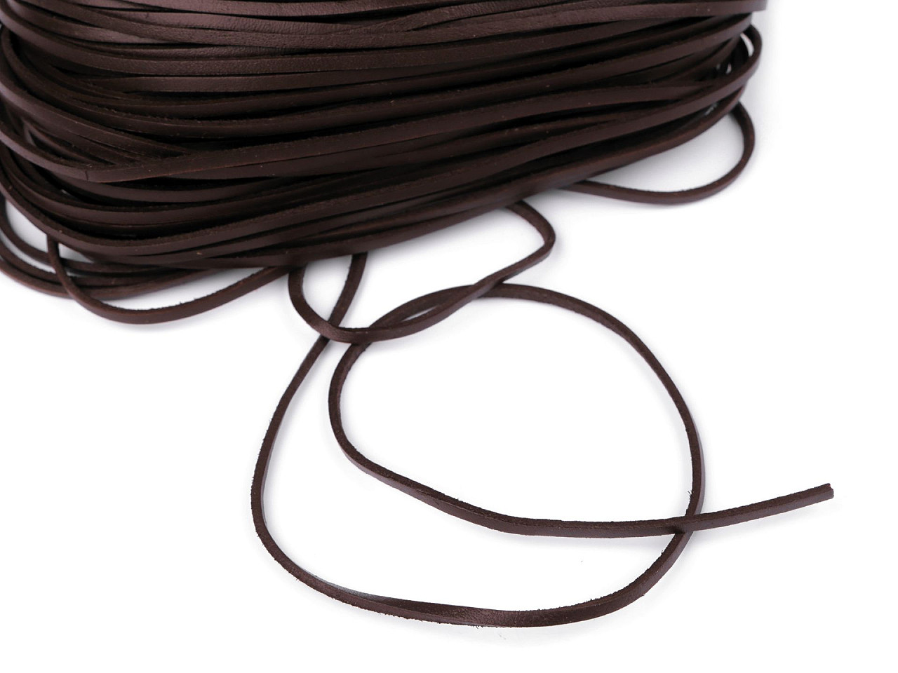 Snur din piele lățime 3 mm - Maro închis (1 Metru)