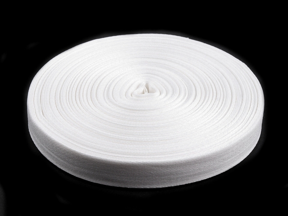 Bandă din bumbac, lățime 18 mm - Ecru deschis (50 Metri)