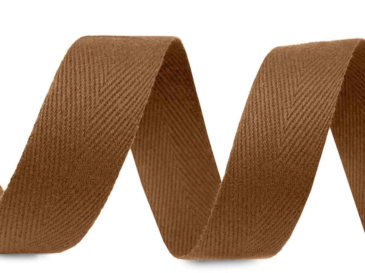 Bandă din bumbac herringbone, lățime 20 mm - Ecru deschis (50 Metri)