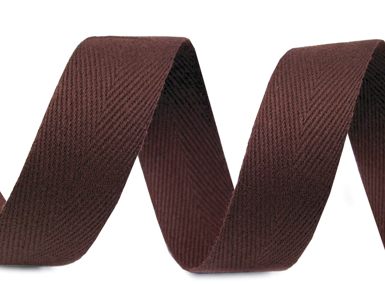 Bandă din bumbac herringbone, lățime 20 mm - Ecru deschis (50 Metri)