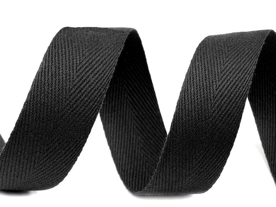 Bandă din bumbac herringbone, lățime 20 mm - Ecru deschis (50 Metri)