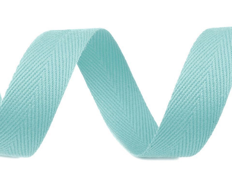 Bandă din bumbac herringbone, lățime 20 mm - Ecru deschis (50 Metri)