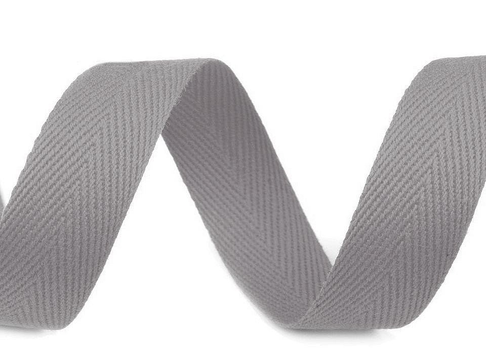 Bandă din bumbac herringbone, lățime 20 mm - Ecru deschis (50 Metri)