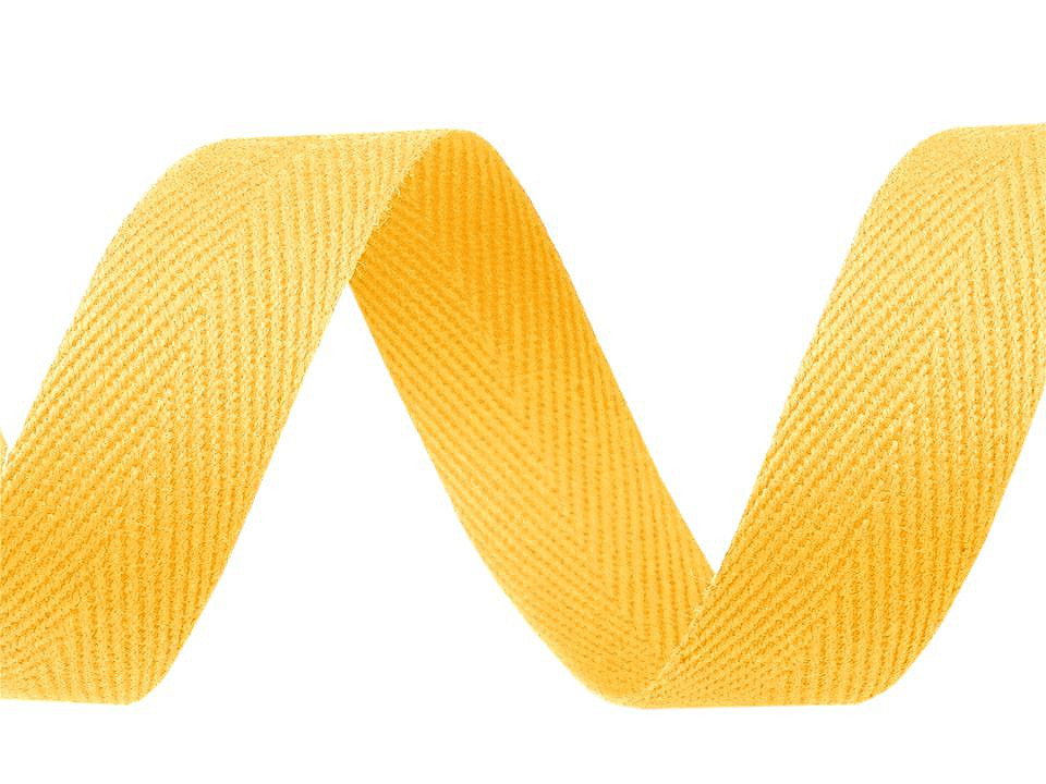 Bandă din bumbac herringbone, lățime 20 mm - Ecru deschis (50 Metri)