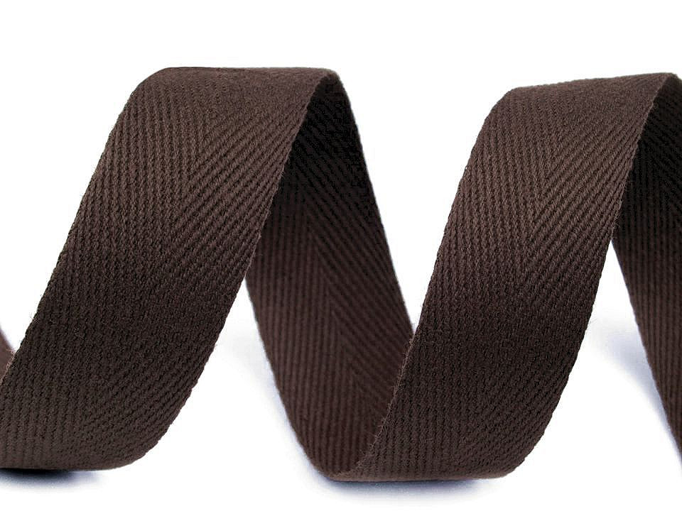 Bandă din bumbac herringbone, lățime 20 mm - Ecru deschis (50 Metri)