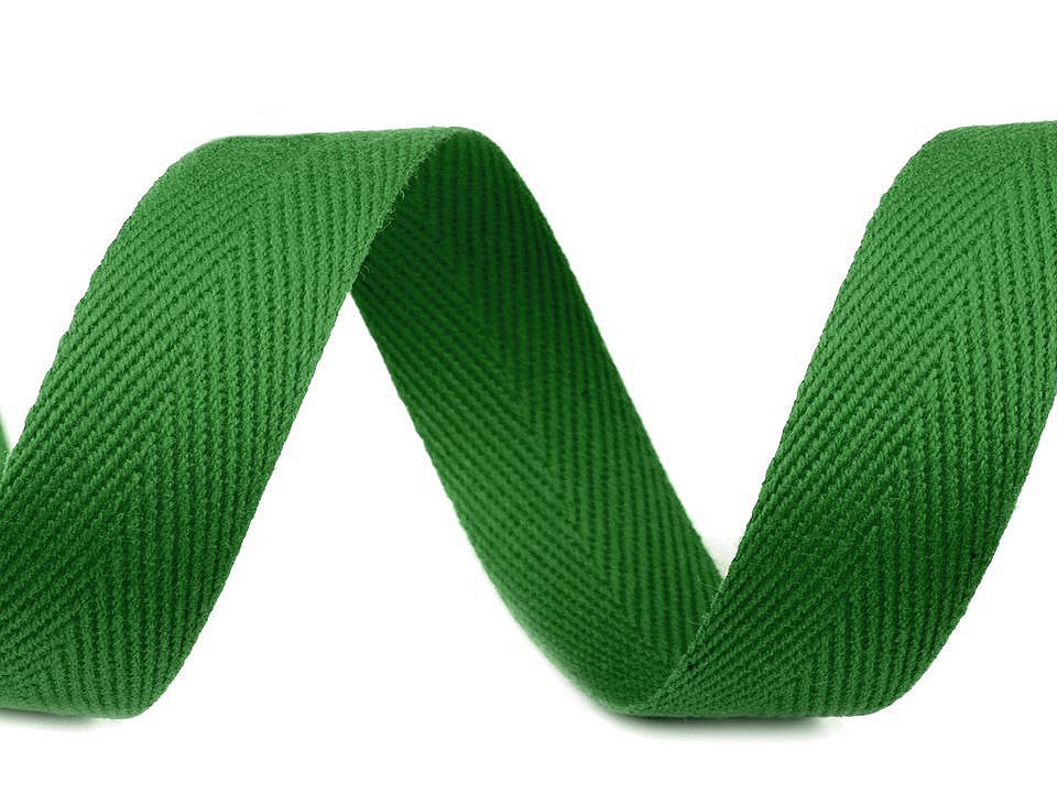 Bandă din bumbac herringbone, lățime 20 mm - Ecru deschis (50 Metri)