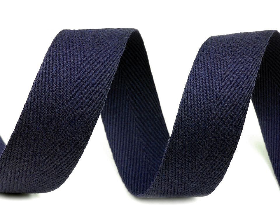 Bandă din bumbac herringbone, lățime 25 mm - Gri neutral (50 Metri)